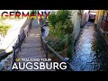 Augsburg, Germany. Walking tour with map and city sound.