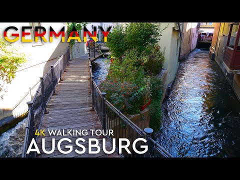 Augsburg, Germany - 4K Walking Tour - With Captions and Surrounding Sound [4k Ultra-HD 60fps]