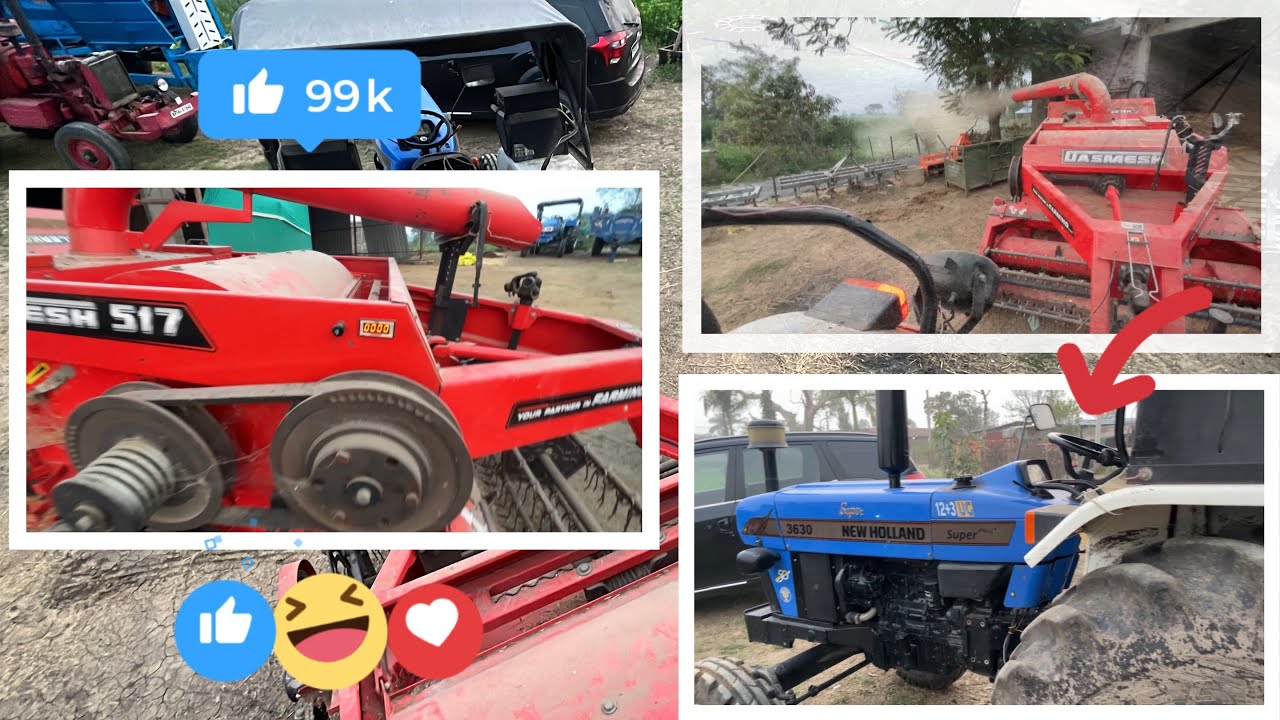 Dashmesh 517 भूसा मशीन को चलाकर देखा|| New Holland 3630 Super  के मीटर में काम नहीं कर रहा ||