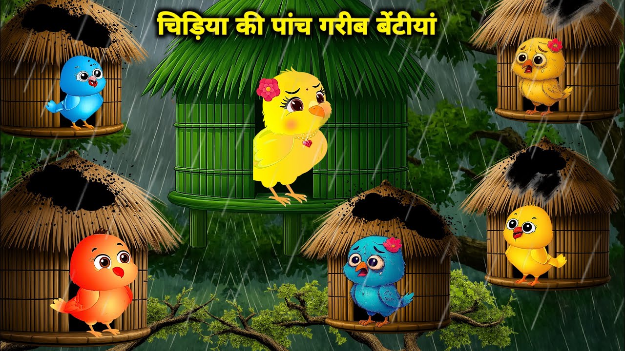 ग़रीब चिड़िया के पाँच बच्चे | Maa Chidiya Ki Kahani | Chidiya Wala Cartoon | Achi New Episode Minu |