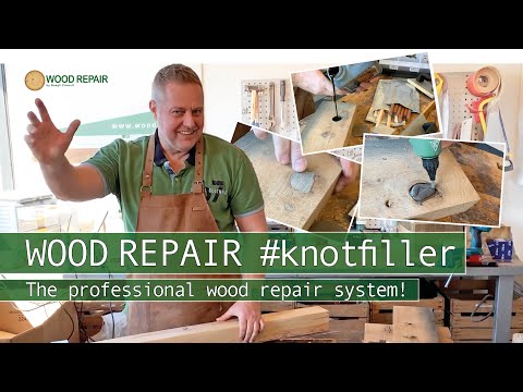 How to repair wood with #Knotfiller // NO EPOXY! // www.woodrepair.dk