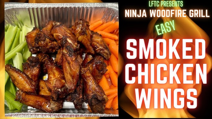 Cooking smoked, crispy chicken wings on the new @NinjaKitchen Woodfire, Ninja Woodfire Grill