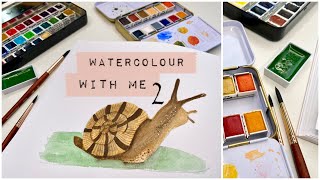 Watercolour With Me For Beginners - A Snail / Watercolor With Me In The Forest By Dana Fox