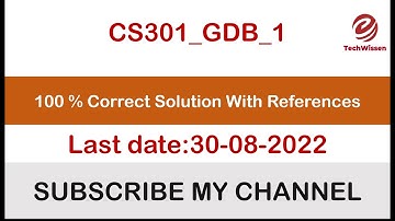 CS301 GDB Solution Spring |#CS301 GDB 1 Solution 2022