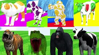 Cow Elephant Dinosaur Gorilla Choose the Right Mystery Wall Crossing Fountain Max Level LONG LEGS