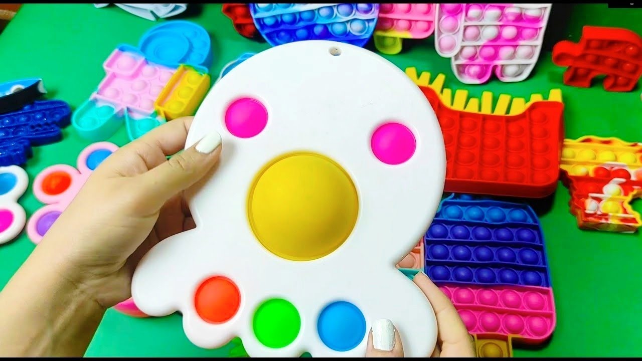 Unique POP IT Rainbow ASMR Fidget Toy Satisfying Long Video Colors and ...