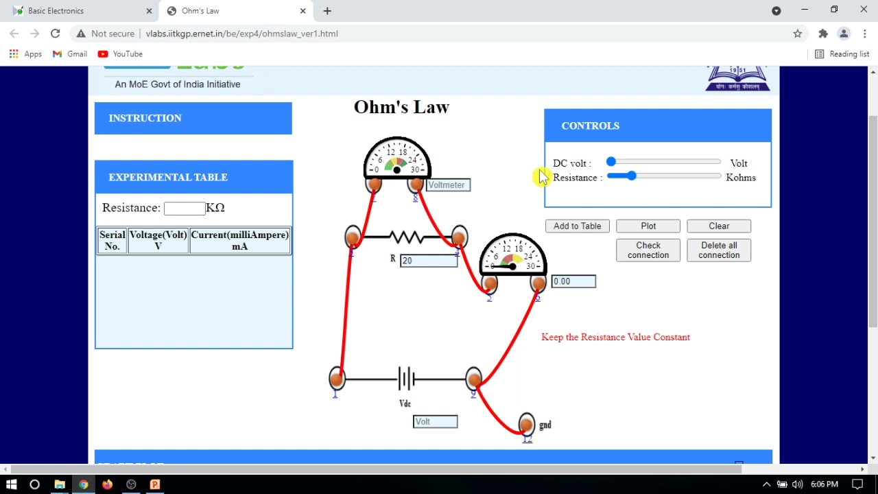 Ohms Law Simulation Virtual Lab