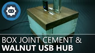Box Jointed Cement & Walnut USB Hub | #USBHubChallenge inspired by Giaco Whatever