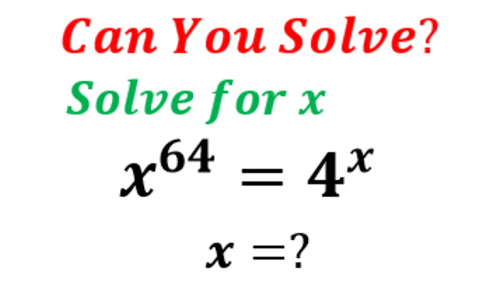 Solving Exponential Equation for x | China Can You Solve This?