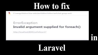 How to Fix Invalid argument supplied for foreach() in Laravel