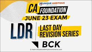 CA Foundation June  - 23 Exam | Economics  BCK Marathon | CS CA Pavan Sharma