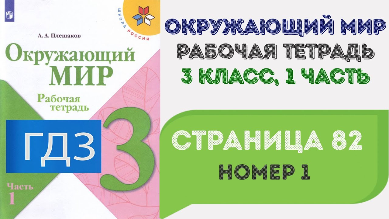 Окружающий Мир. Рабочая Тетрадь 3 Класс 1 Часть. ГДЗ Стр. 82 №1.