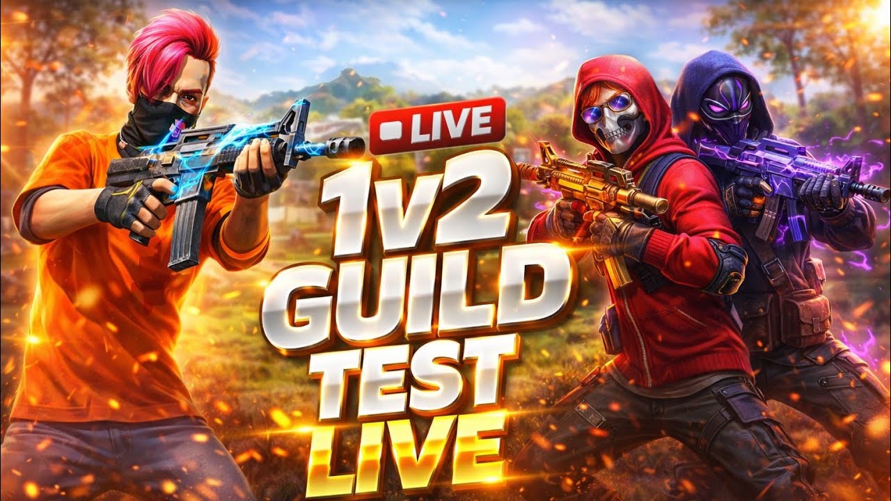 🔴 Free Fire 1v2 Guild Test Live || Join RC Shadow Guild 🤓 ||