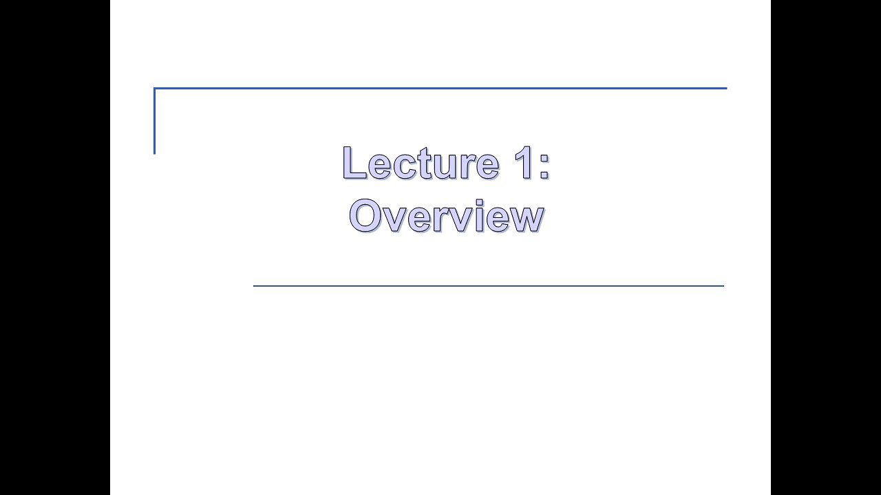 Security Lecture 1 (CH 1): Overview - YouTube