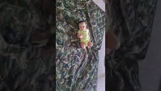 My 6 month old crawling and turning on his stomach 🇮🇳🇺🇸😍