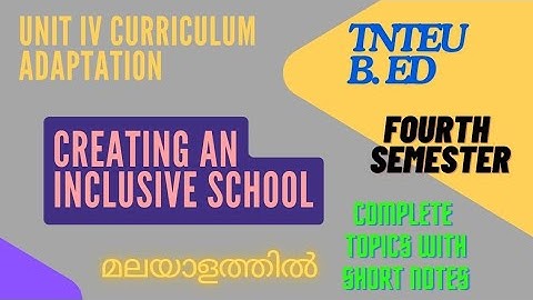 Unit 4 Curriculum Adaptation | TNTEU Fourth Semester 