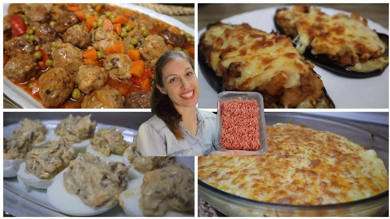 4 COMIDAS con 1kg. de CARNE PICADA 🥩😯 ¡Para toda la Semana! 👩🏼‍🍳