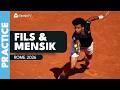 LIVE PRACTICE: Arthur Fils &amp; Jakub Mensik In Rome
