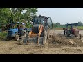 Jcb Tractor Video | Jcb 3Dx | Mud Loading In The Sonalika DI 50 Mahindra Di 506 | Jcb Tractor 4you |