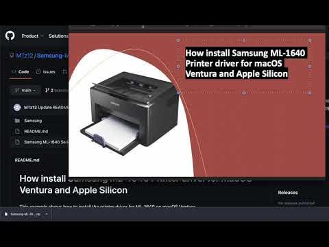 How Install Samsung ML 1640 Printer Driver For MacOS Ventura And.