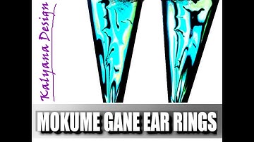 Mokume gane ear rings - polymer clay tutorial 071