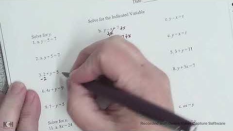 Solve for Indicated Variable