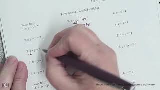 Solve for Indicated Variable