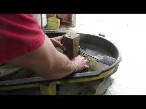 How To Fix A Bent 42in Mower Deck off a LA135 John Deere Lawn Tractor