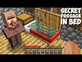 Why VILLAGER HIDE SECRET PASSAGE IN BED WITH SUPER EMERALD ITEMS in Minecraft ? SECRET BASE !