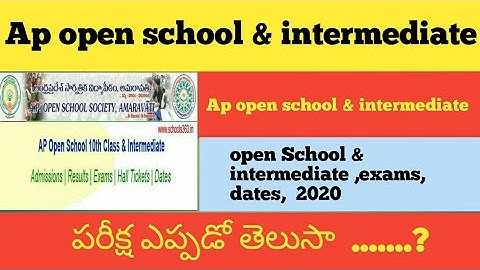 Ap open School & intermediate exams date 2020/Ap open intermediate exam date 2020 /SyR Education