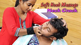 Soft & Relaxing Head Massage with Neck Crack / Lady Barber | ASMR screenshot 1