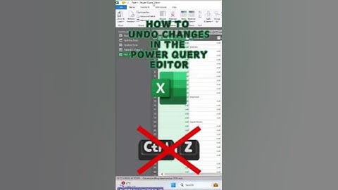 How to Perform Undo Operations in the Power Query Editor #excel  #microsoftexcel #powerquery