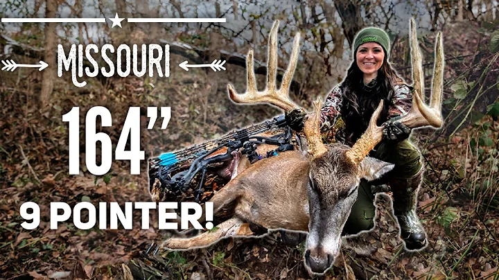 Sarah Bowmar Bow hunts MEGA GIANT 9 PT whitetail in Missouri!