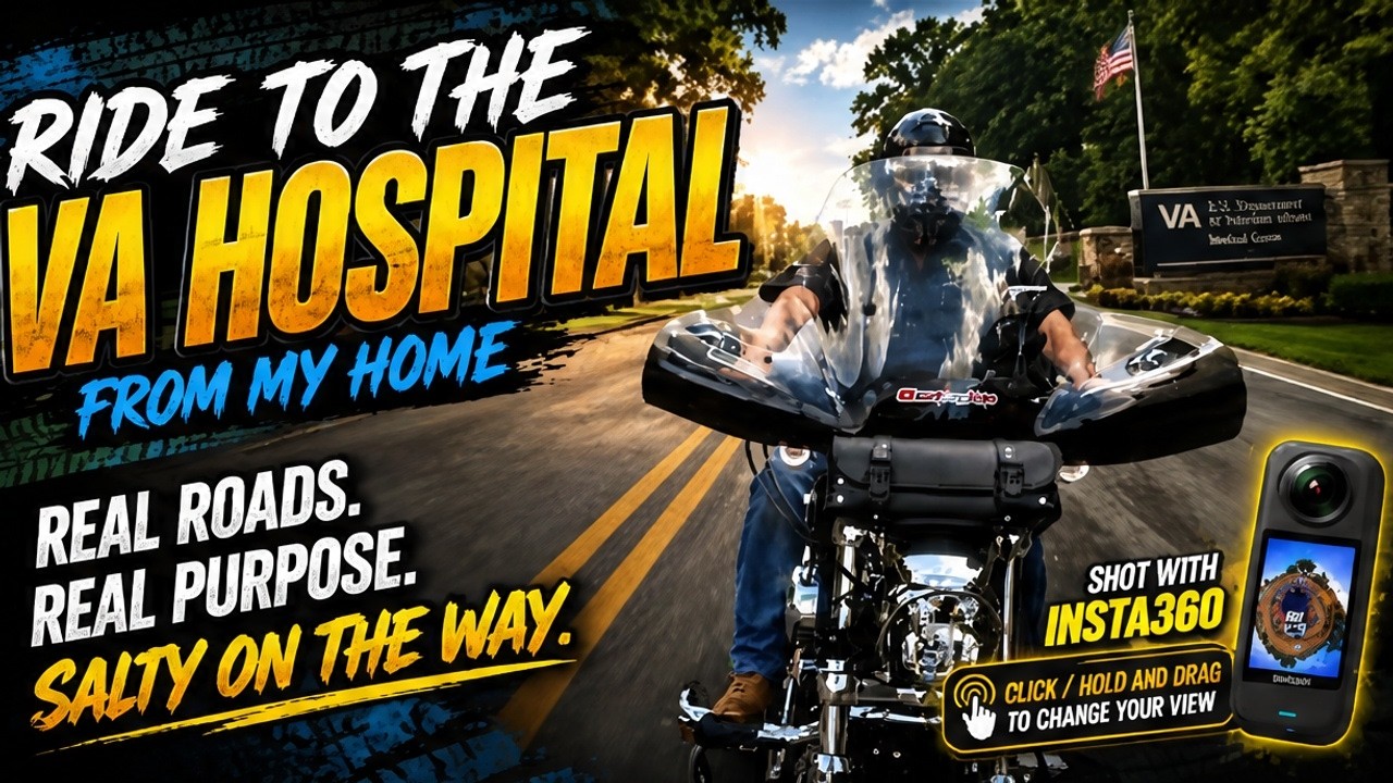 🏍️ A 360° Ride to the VA Hospital on My Harley Sportster 1200C!