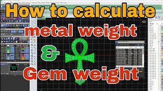 How to calculate metal weight and gem weight in matrix 9 || #3dmodeling #matrix9 #cad #tutorial screenshot 4