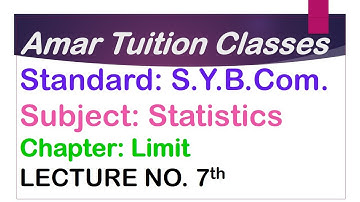 #7 Limit SY BCom Sem 3 Statistics | Limit Sem 3 Gujarat University | Limit Sem 3 Kutch University |