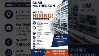 Jobs in Chennai,Fresher jobs 2026, Private company jobs, Job recruitment 2026,Tamil Nadu job vacancy