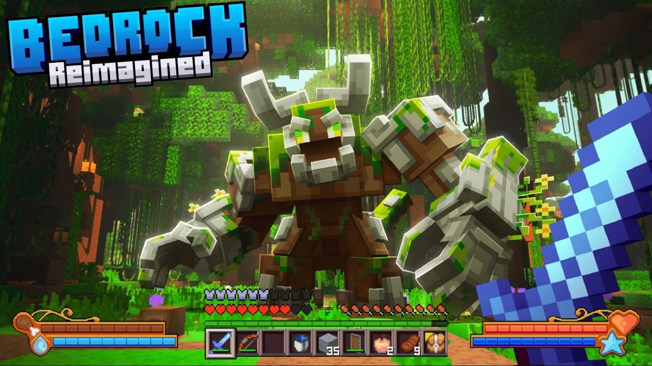Minecraft, but I'm using the best RPG mod for Bedrock!