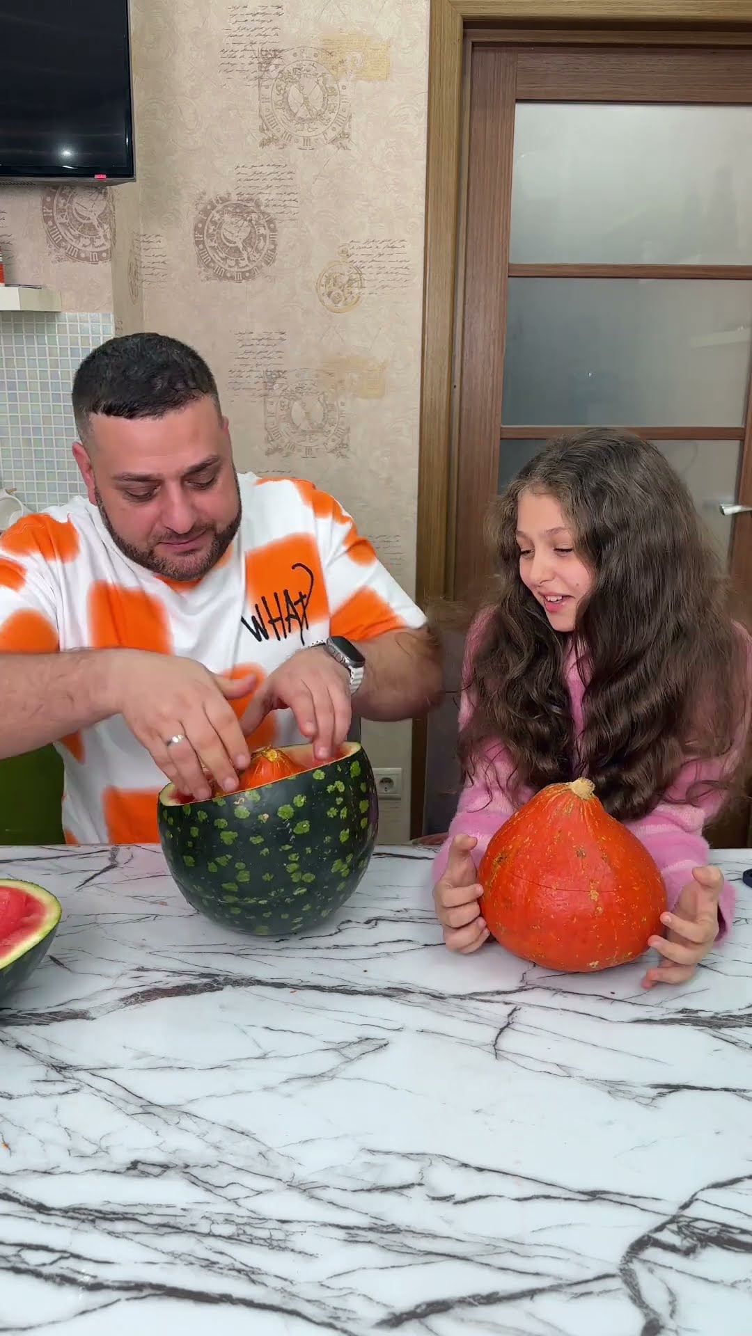 OMG Watermelon vs pumpkin!? #shorts Best video by MoniLina