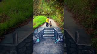 Amazing 3D Stair Illusion on Road 😱 Looks Totally Real! #shorts