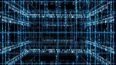 stock footage line digital data and number matrix text background rotating 4K