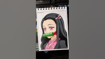 Drawing Nezuko Kamado Part 2 🌸 Demon Slayer ✨ #shorts #demonslayer #kimetsunoyaiba #nezuko