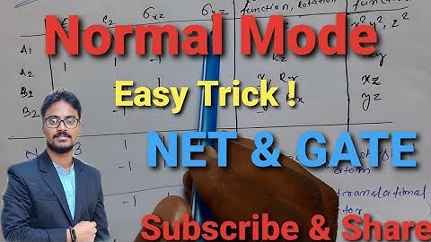 NET & GATE Easy trick-NORMAL MODES- using character table for a given molecule.