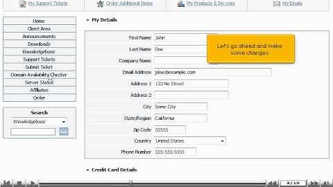 How to update your personal details in WHMCS - WHMCS Tutorials