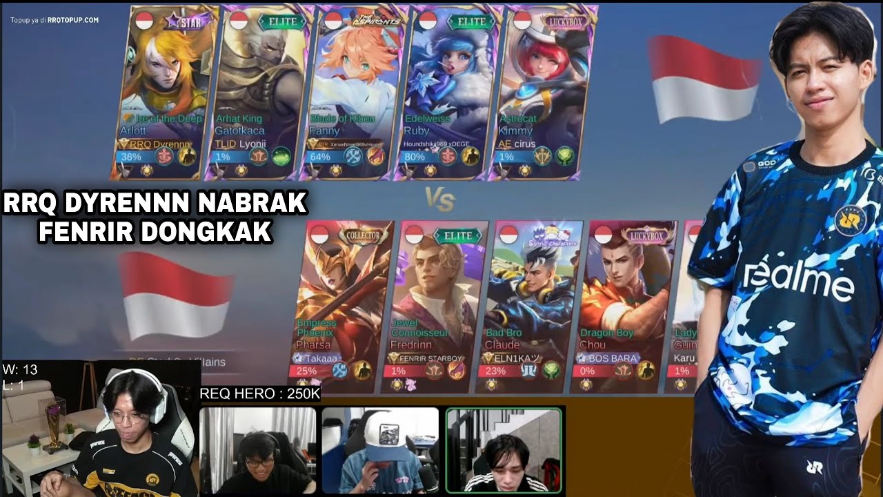 RRQ DYRENNN ft NNAEL AERON NABRAK FENRIR DONGKAK || mlbbidcreator - YouTube