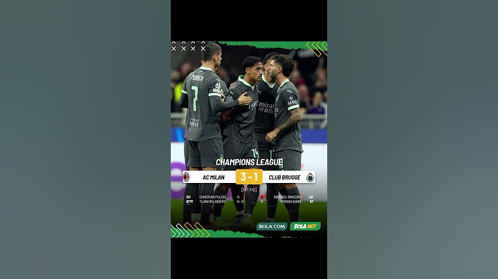 FT: AC Milan 3-1 Club Brugge | Possessions: 62%-38% | Shots: 14-9 | Tackles: 8-16