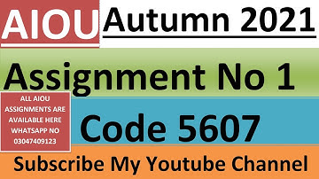AIOU Solved Assignment No 1 Code 5607 Autumn 2021 | Khizar Academy