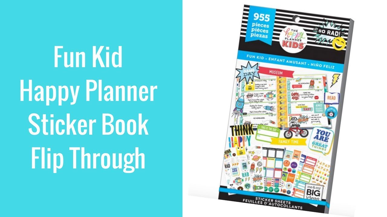 Fun Kid Happy Planner Sticker Book Flip Through - YouTube