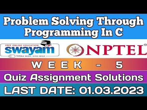 Problem solving through Programming In C | NPTEL | Week 5 Assignment 5 Solution | Jan 2023