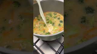 Broccoli Cheddar Soup served 2 ways